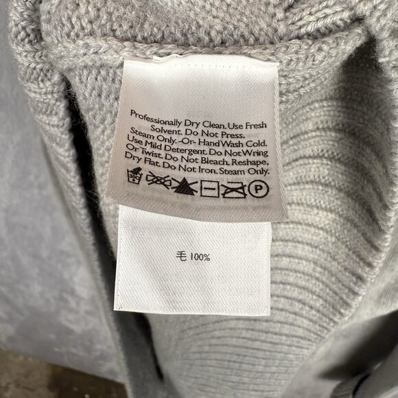 Eddie Bauer Womens Merino Wool Sweater Medium Cable Knit Gray Long Sleeve Preppy - Picture 5 of 8